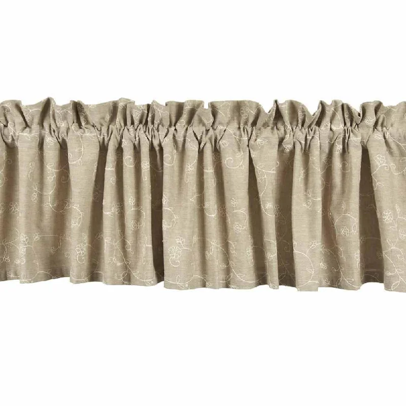 Taupe Candlewicking Taupe Valance Lined VL440038