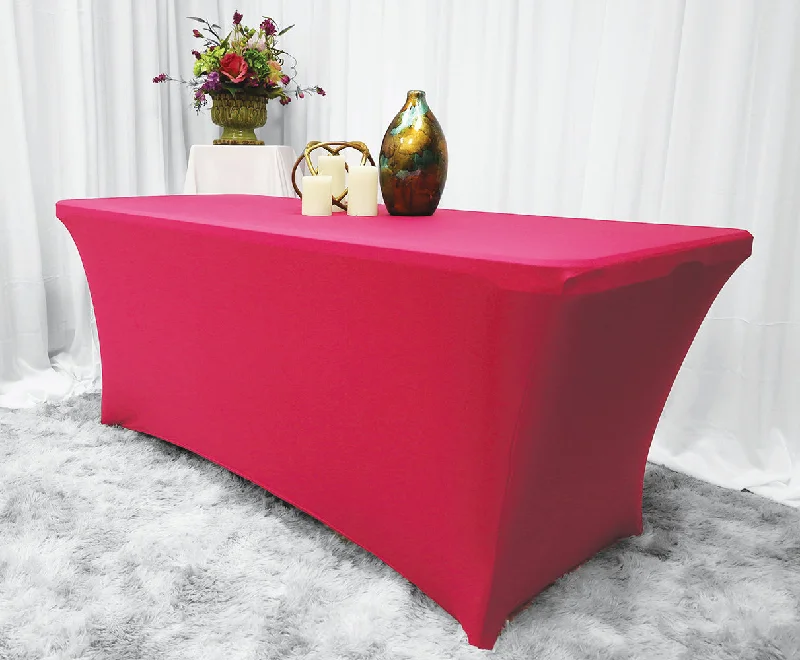 8 Ft Rectangular Spandex (220 GSM) Table Cover - Fuchsia (1pc)