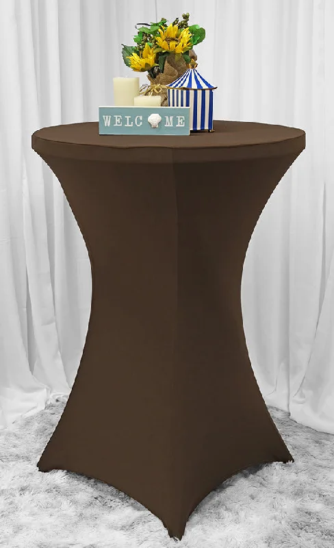 30"x42" Cocktail Spandex (220 GSM) Table Cover - Chocolate (1pc)