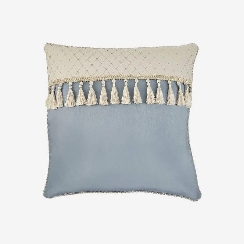 Carlotta Sky Blue Tassel Fringed European Sham