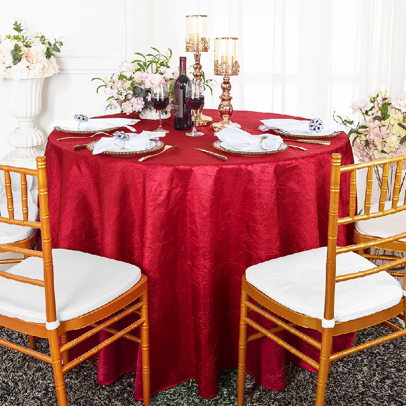 120" Seamless Round Crushed Taffeta Tablecloth - Apple Red (1pc)