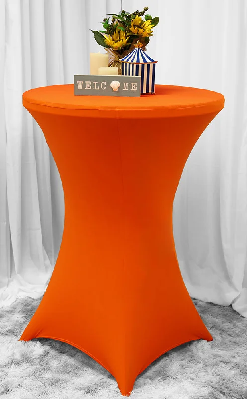 36"x42" Cocktail Spandex Table Cover - Orange (1pc)