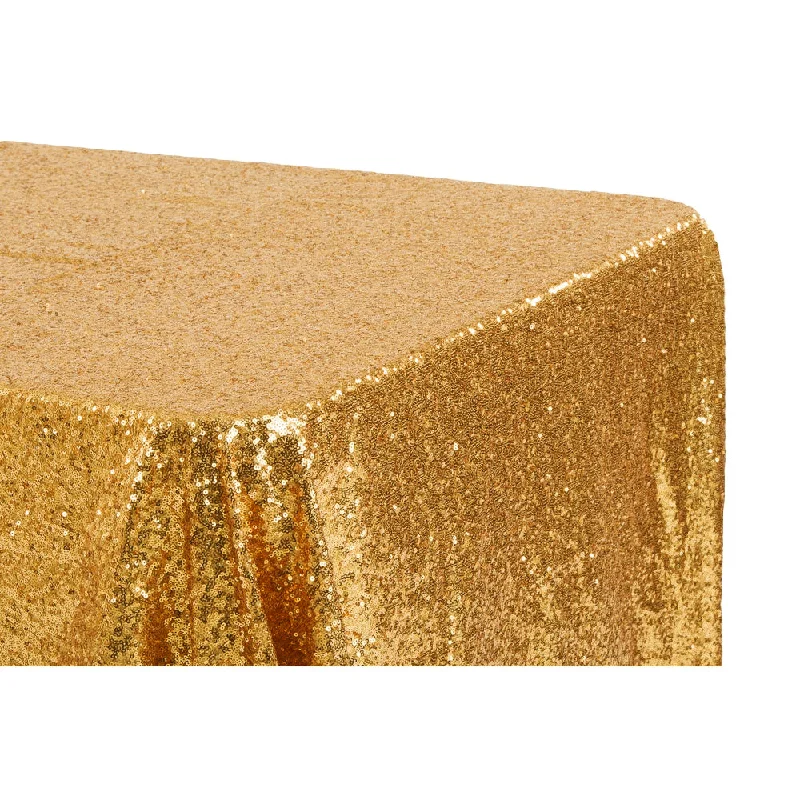 Glitz Sequin 90"x132" Rectangular Tablecloth - Gold