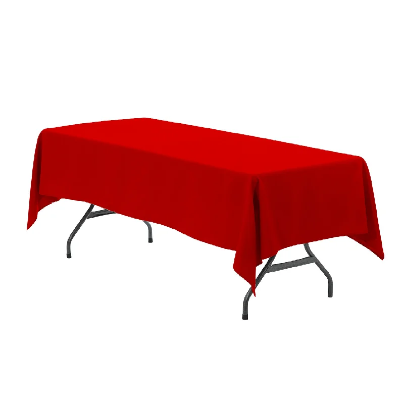 60 x 102 inch Polyester Rectangular Tablecloth Red