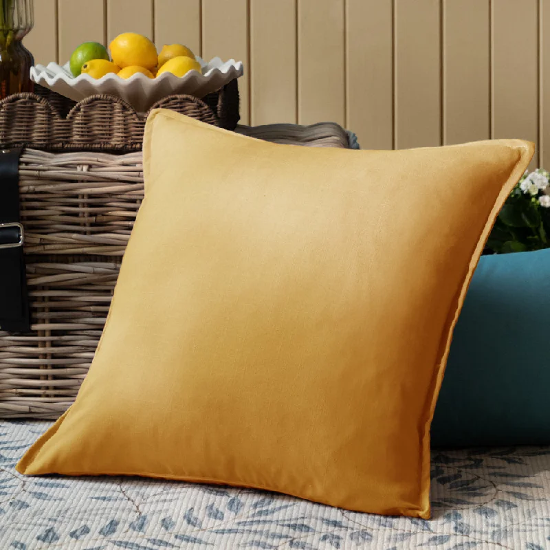 Alfresco Outdoor Square Oxford Cushion Ochre