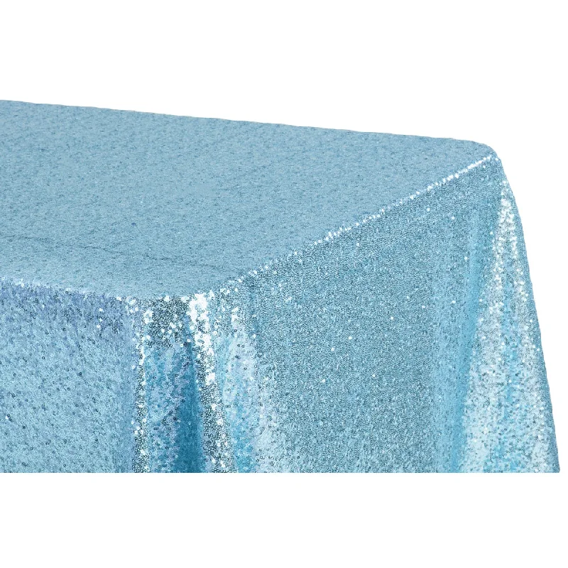 Glitz Sequin 90"x132" Rectangular Tablecloth - Baby Blue