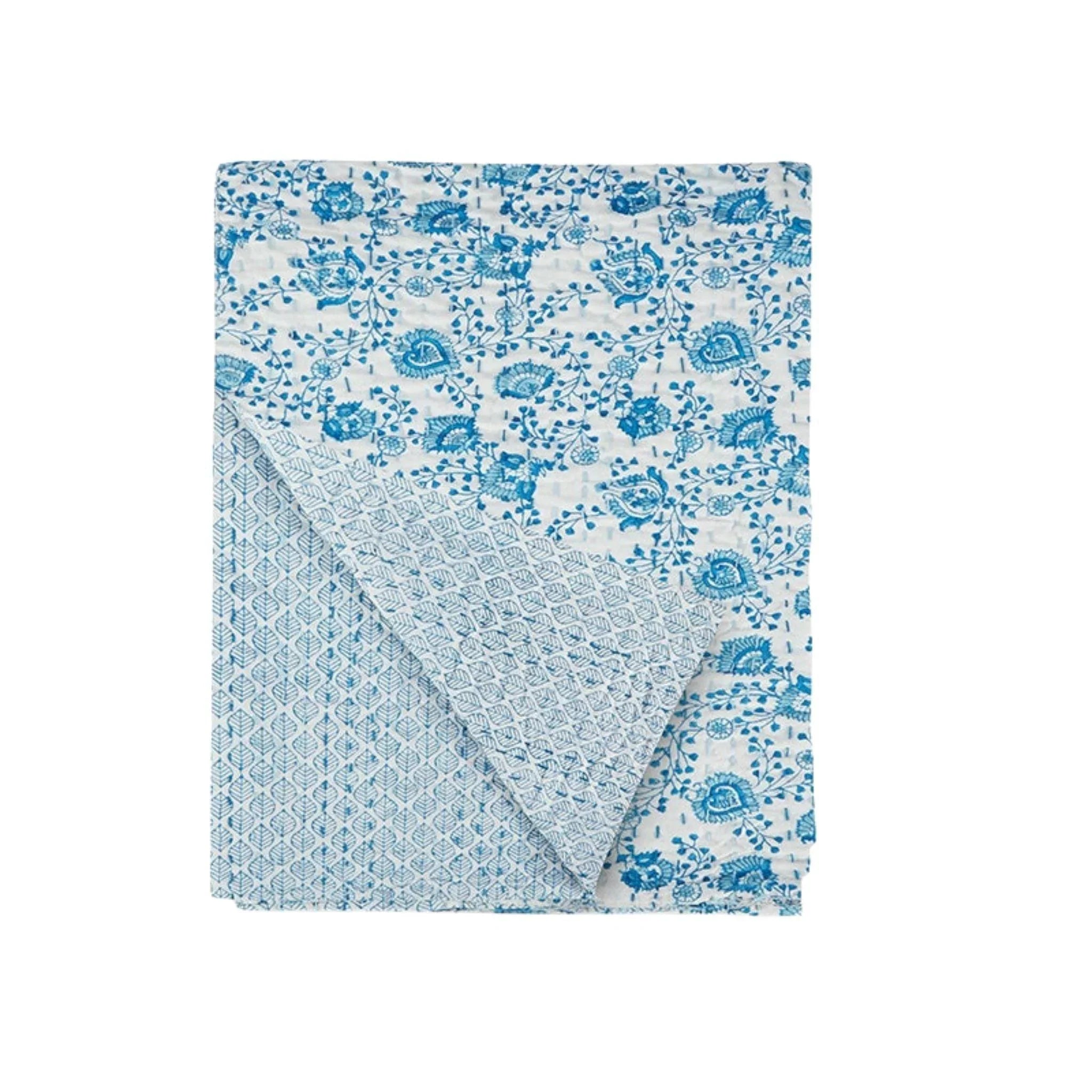 Kaemon Blue & White Throw Blanket