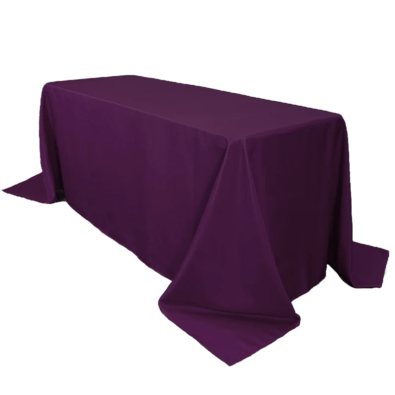 90 x 156 inch Polyester Rectangular Tablecloth Eggplant