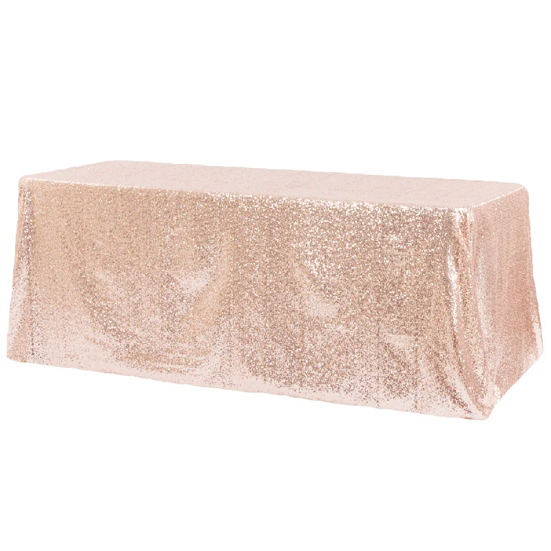 Glitz Sequin 90"x132" Rectangular Tablecloth - Blush/Rose Gold