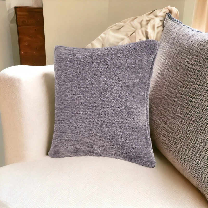 24" X 24" Gray Chenille Zippered Pillow