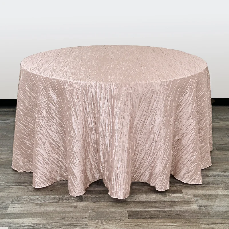 120 inch Crinkle Taffeta Round Tablecloth Blush