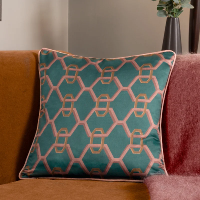 Carnaby Chain Cushion Teal