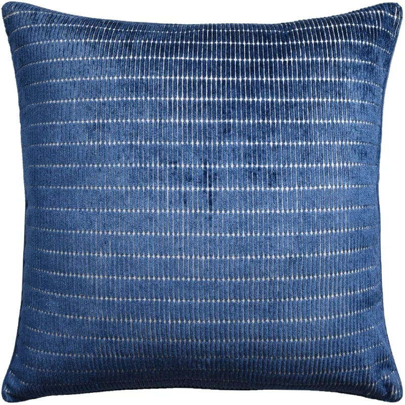 Tally Stripe Indigo Decorative Square Throw Pillow