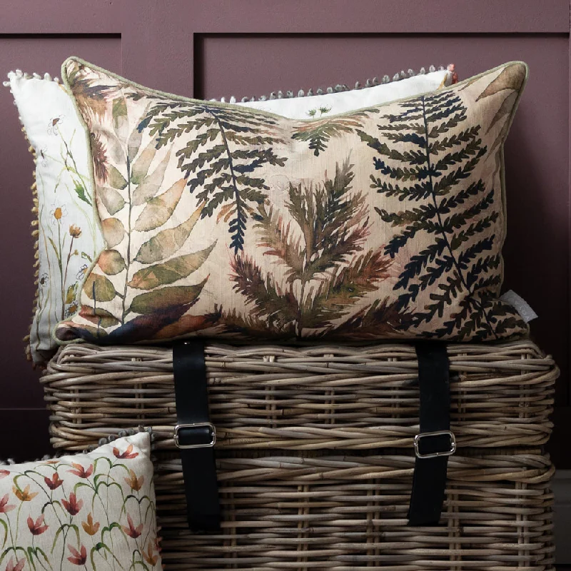 Elowen Printed Piped Cushion Mulberry