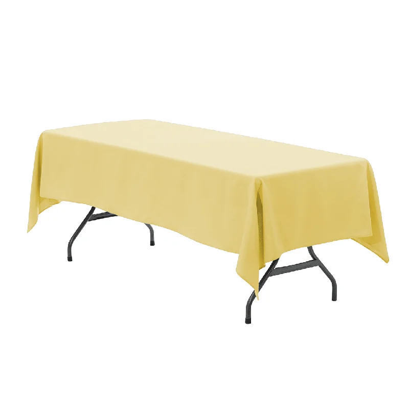 60 x 102 inch Polyester Rectangular Tablecloth Pastel Yellow