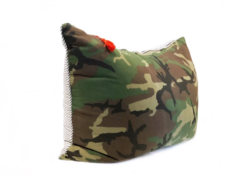 Headboard Cushion Cover in Camo and Toulouse Brown