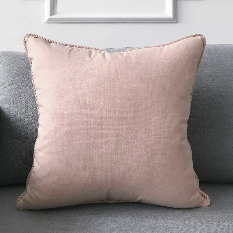 Blush Pink Textured Solid Throw Pillow Cover 18x18