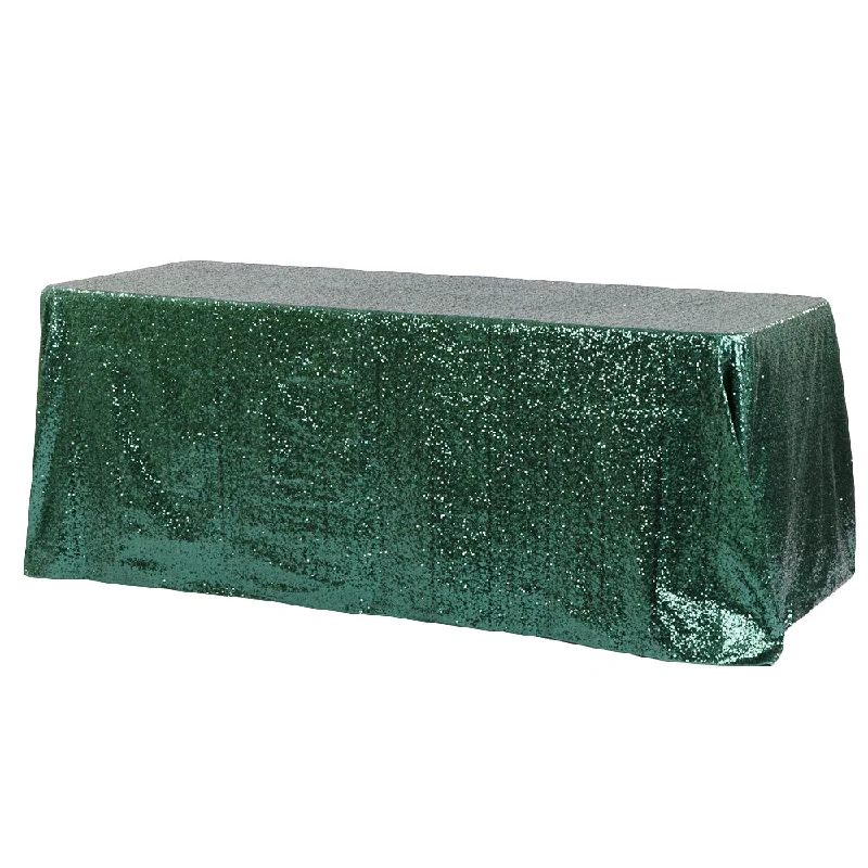 Glitz Sequin 90"x132" Rectangular Tablecloth - Emerald Green