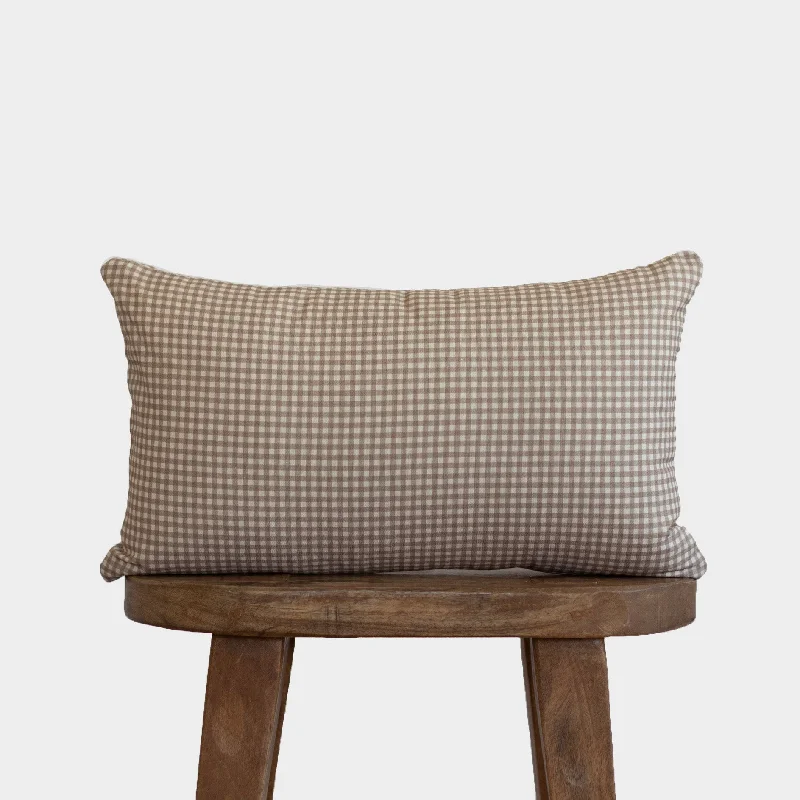 Mini Tan Gingham - Lumbar - 12x20" | 12x40"