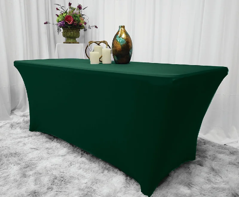 8 Ft Rectangular Spandex (220 GSM) Table Cover - Hunter Green/Holly Green (1pc)