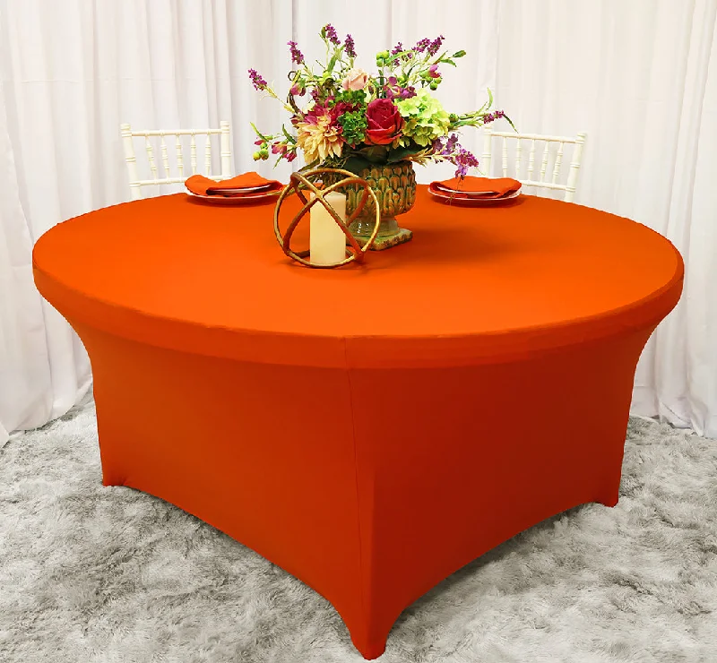 5 Ft Round Spandex (220 GSM) Table Cover - Orange (1pc)