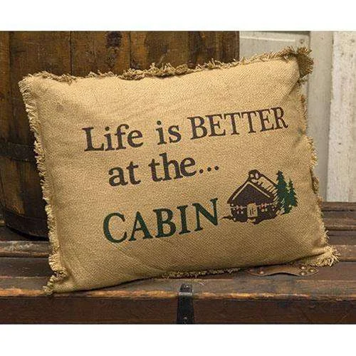 Life Is Better Burlap Pillow