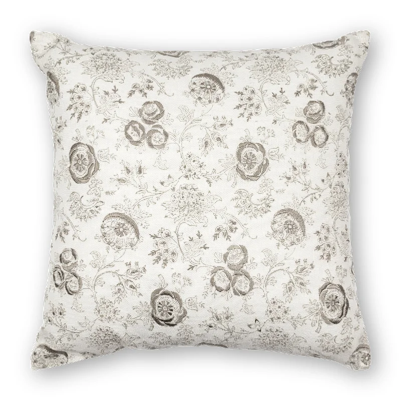 Eloquence Embroidered Pillow Cover (Grey)