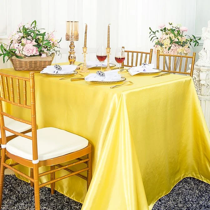 90"x132" Seamless Rectangular Satin Tablecloth - Canary Yellow (1pc)