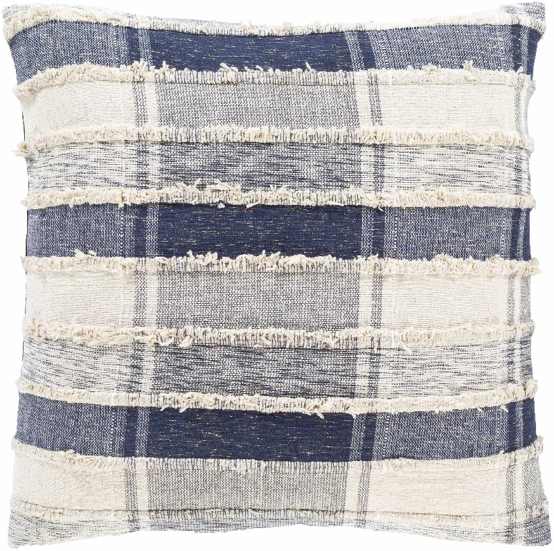 Harrells Navy Beige Plaid Accent Pillow