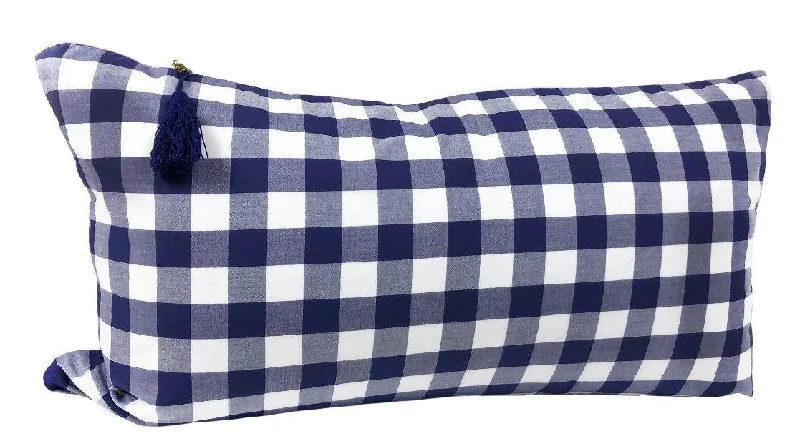 14" x 26" Lumbar Cover in Navy Buffalo Check