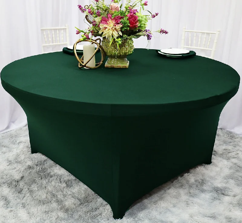 4 Ft Round Spandex (220 GSM) Table Cover - Hunter Green/Holly Green (1pc/pk)