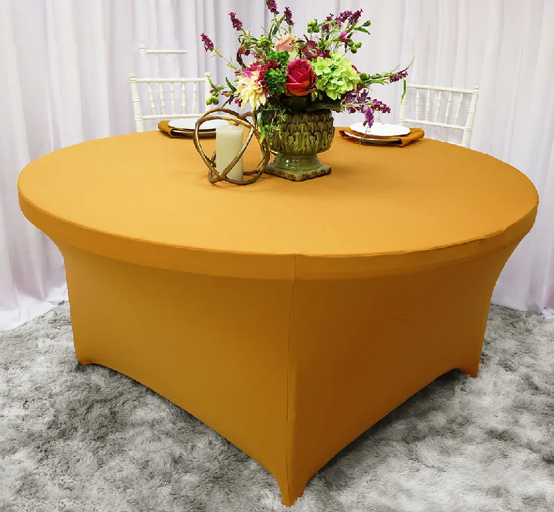 4 Ft Round Spandex (220 GSM)  Table Cover - Gold (1pc)