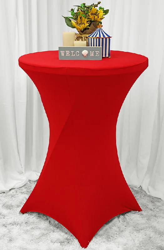 30"x42" Cocktail Spandex (220 GSM) Table Cover - Red (1pc)