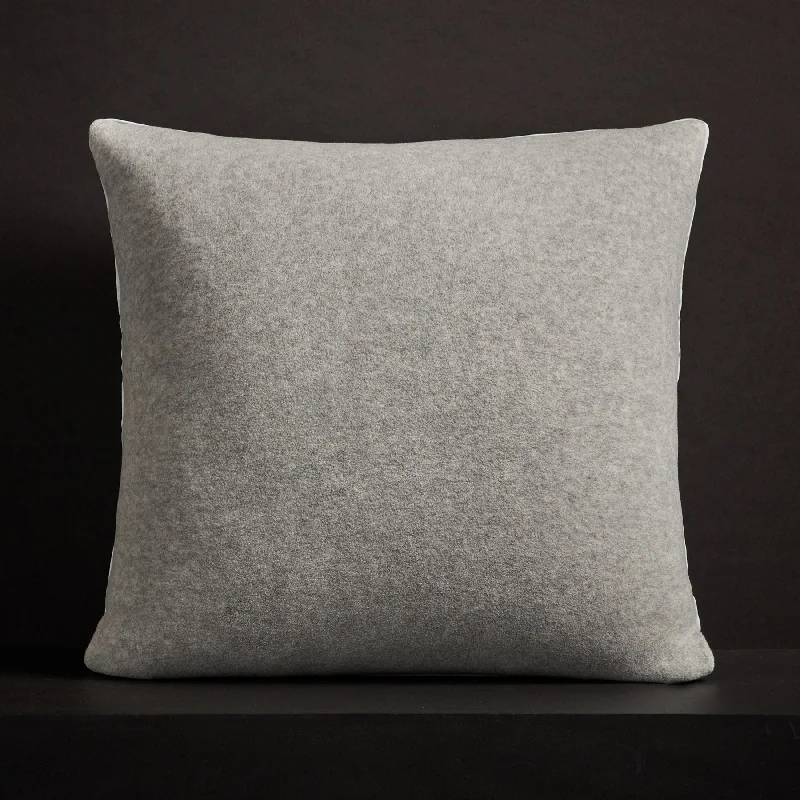 Baby Soft Throw Pillow With Piping - Light Heather Grey