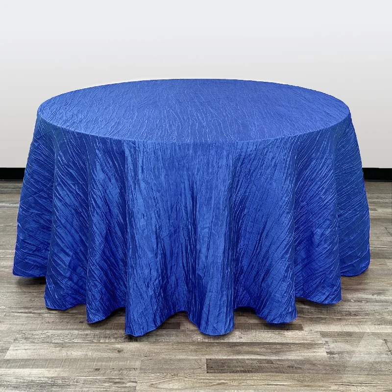 120 inch Crinkle Taffeta Round Tablecloth Royal Blue