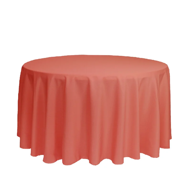 120 inch Polyester Round Tablecloth Coral