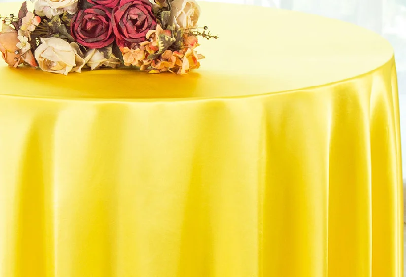 108" Seamless Round Satin Tablecloth - Canary Yellow (1pc)