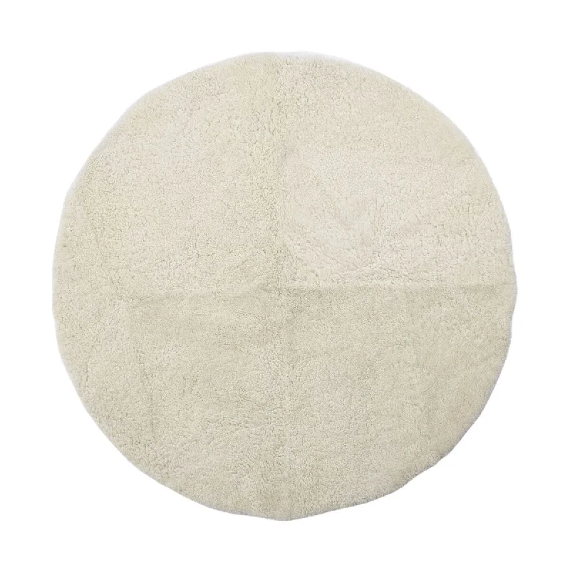 Short Wool Curly Sheepskin Design Rug | Ø140 cm