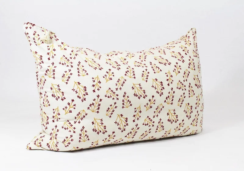 Headboard Cushion Cover in Normandy Garnet & Gold Branches