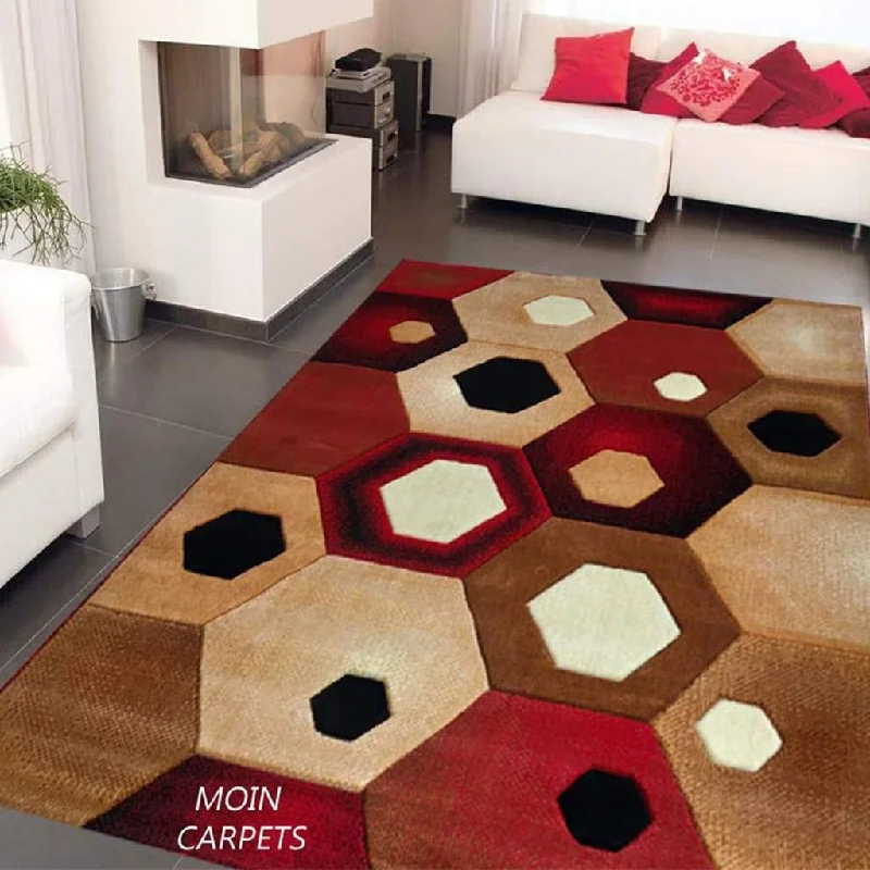 Moin Carpets Geometric Design Acrylic Wool Soft and Thick Carpet