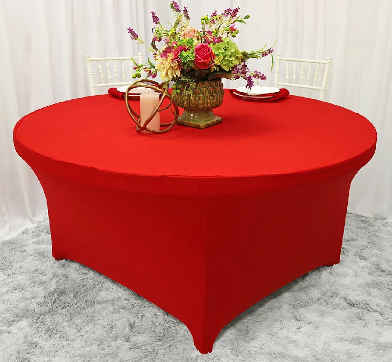 4 Ft Round Spandex (220 GSM) Table Cover - Red (1pc)