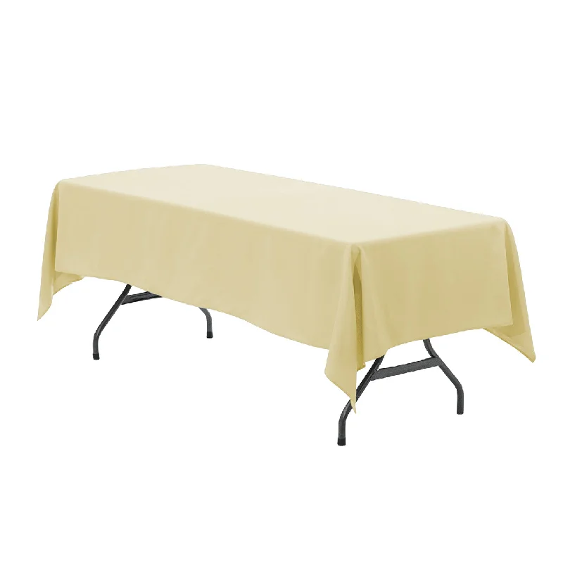 60 x 102 inch Polyester Rectangular Tablecloth Champagne