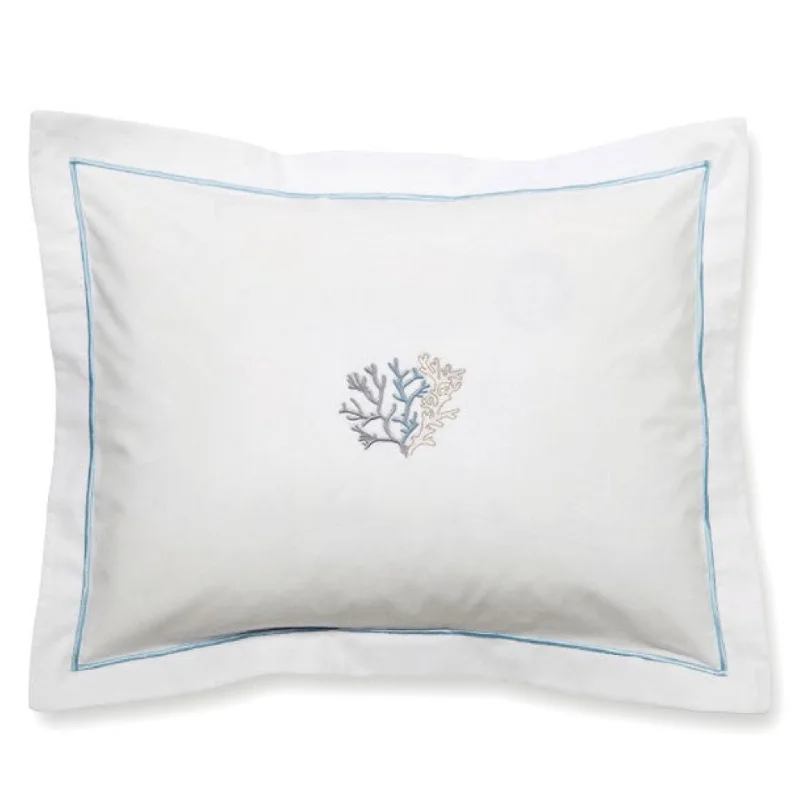 Boudoir Pillow Cove in Coral with Duck Egg Blue