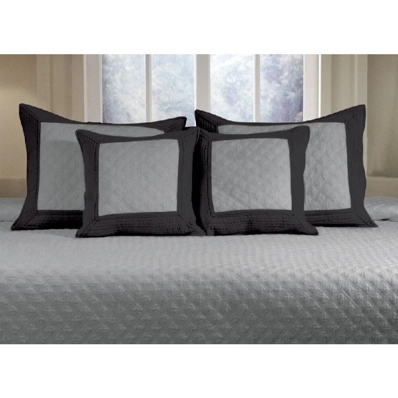 Greenland Home Fashions Brentwood Storm Grey Pillow Shams (Set of 2)