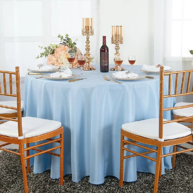 108" Seamless Round Polyester (220 GSM) Tablecloth - Baby Blue (1pc)