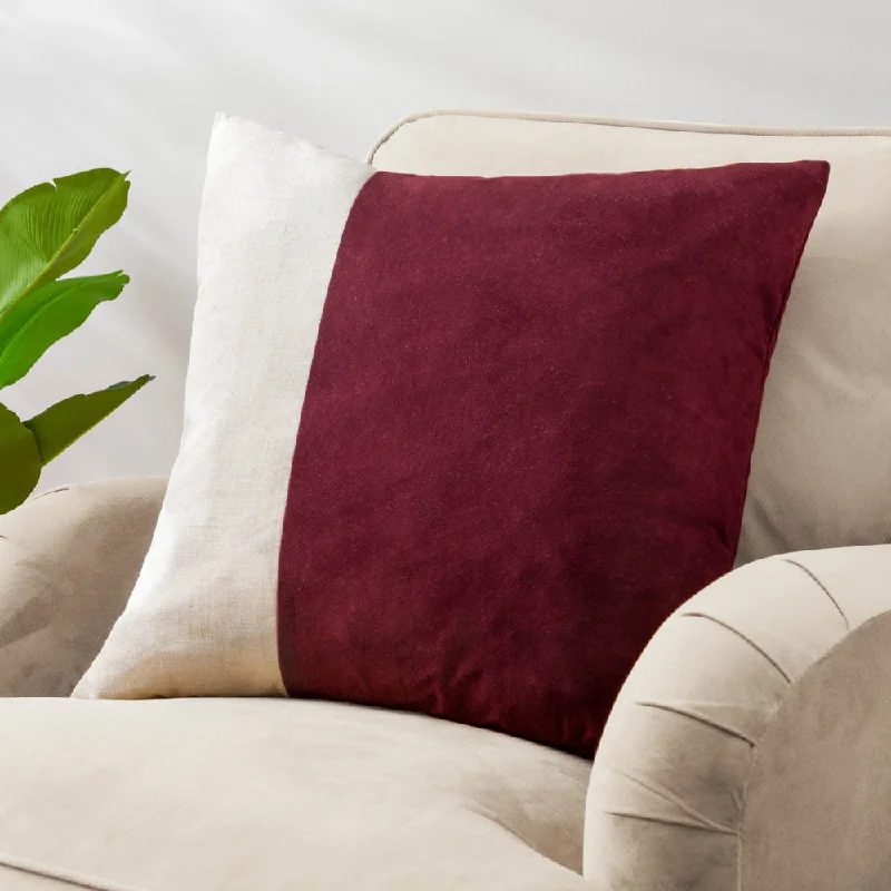 Coba Washed Velvet Cushion Cherry