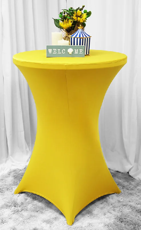 36"x42" Cocktail Spandex (220 GSM) Table Cover - Canary Yellow (1pc)