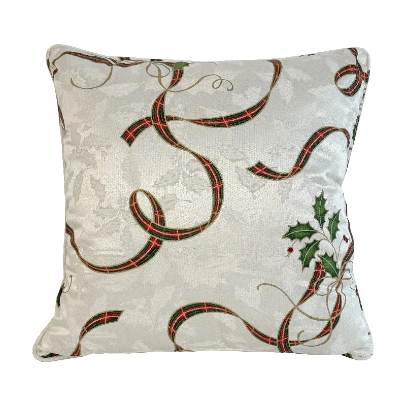 Holiday Nouveau Ribbon 20x20 Throw Pillow