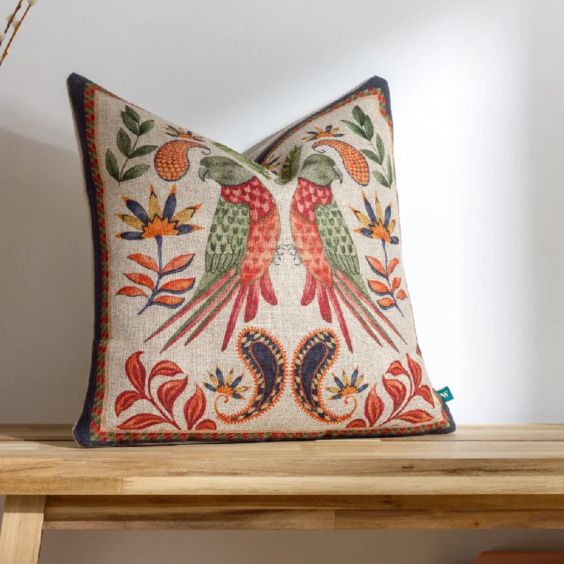 Akamba Parrot Duo Cushion Cinnabar Red