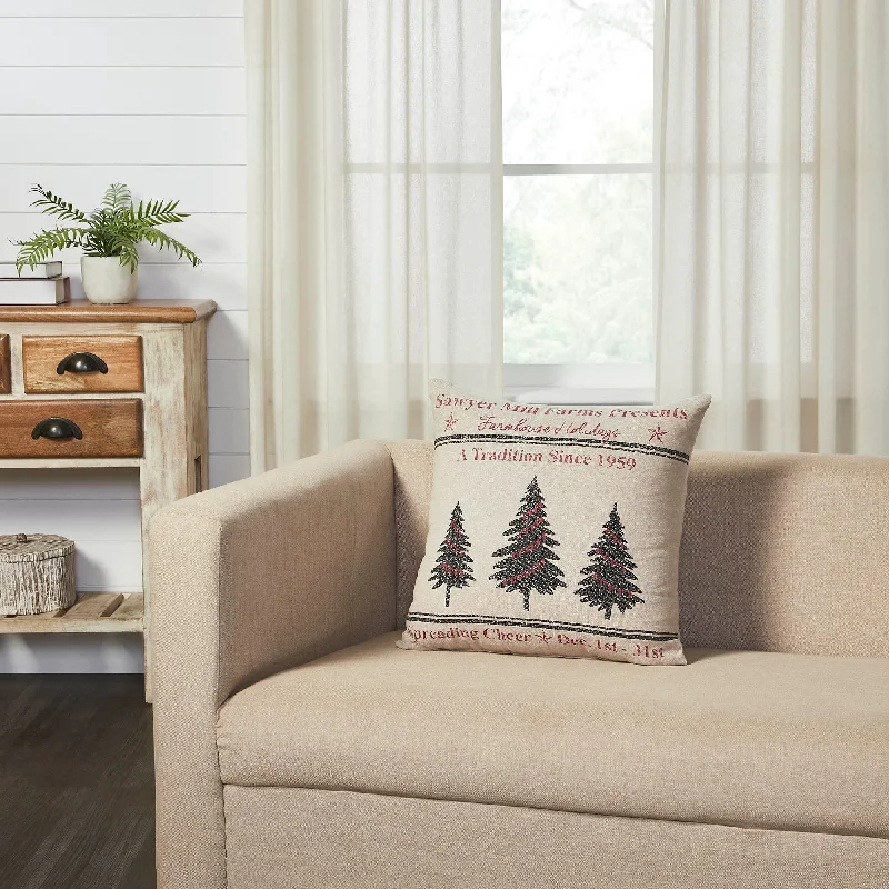 Sawyer Mill Holiday Tree Pillow 18x18